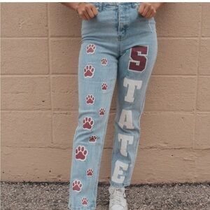 GAMEDAY SOCIAL Legacy Collection Mississippi State MSU Jeans Bulldog Paws 31